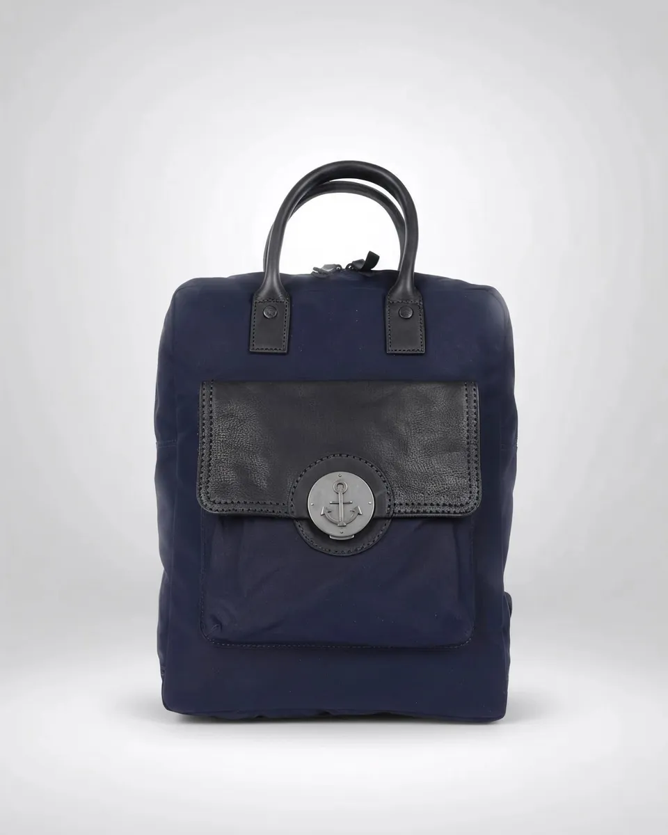 harbour-2nd-kornelia-rucksack-navy-canvas-leder image 1