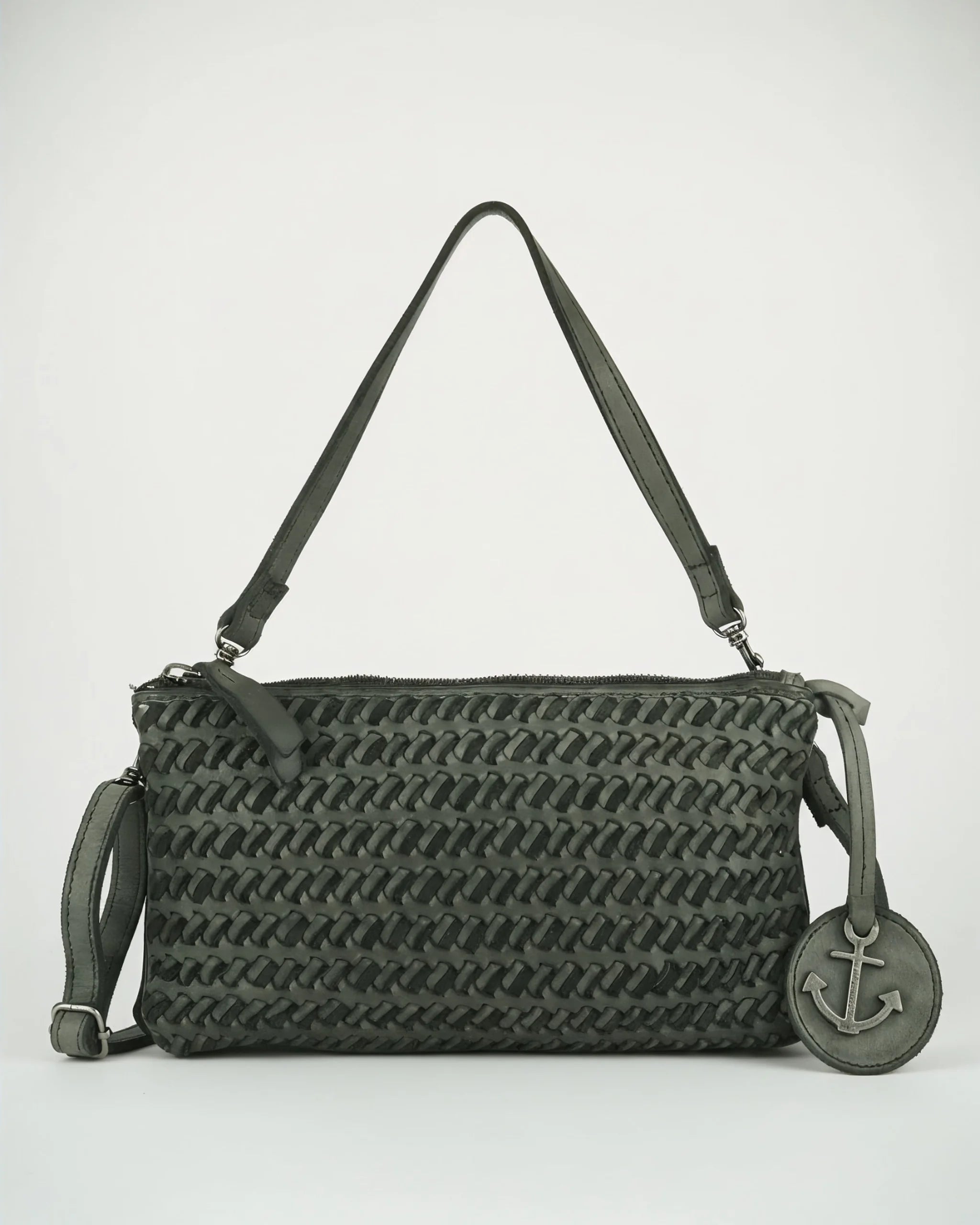 harbour-2nd-michel-handtasche-forest-leder-geflochten image 1