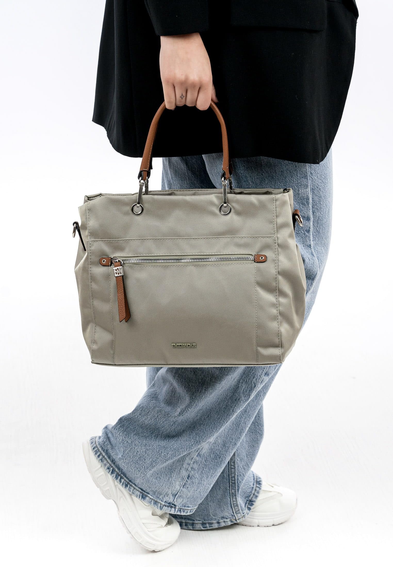 emily-noah-esther-65145-shopper-khaki-910-nylon-vegan image 4