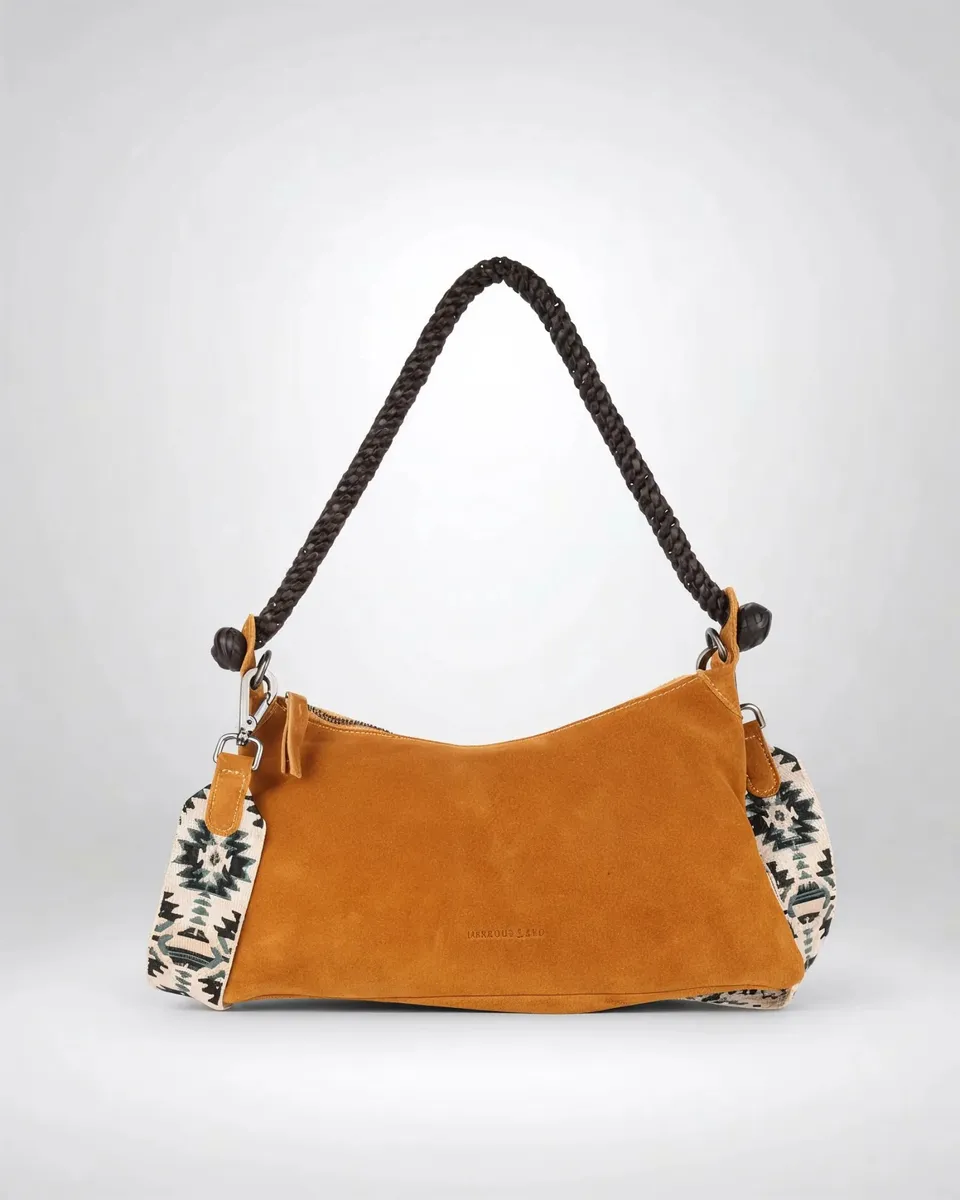 harbour-2nd-anchorlove-corey-handtasche-mustard-velourleder image 1
