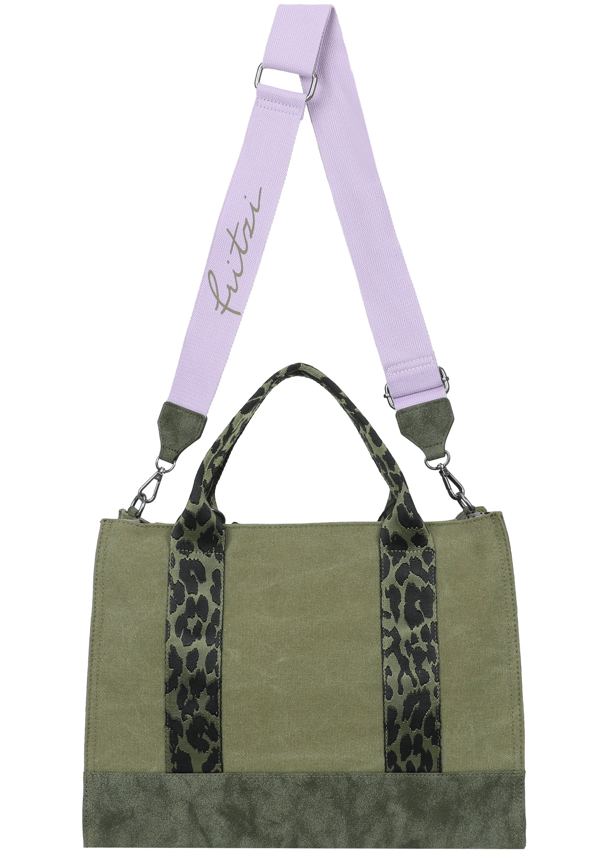 fritzi-aus-preu-en-tote-bag-limited-happy-leo-shopper-olive-vegan image 5
