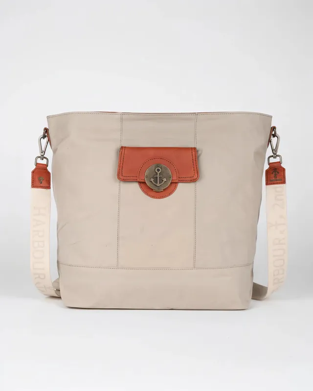 harbour-2nd-anchorlove-tindra-handtasche-khaki-cognac-canvas image 1
