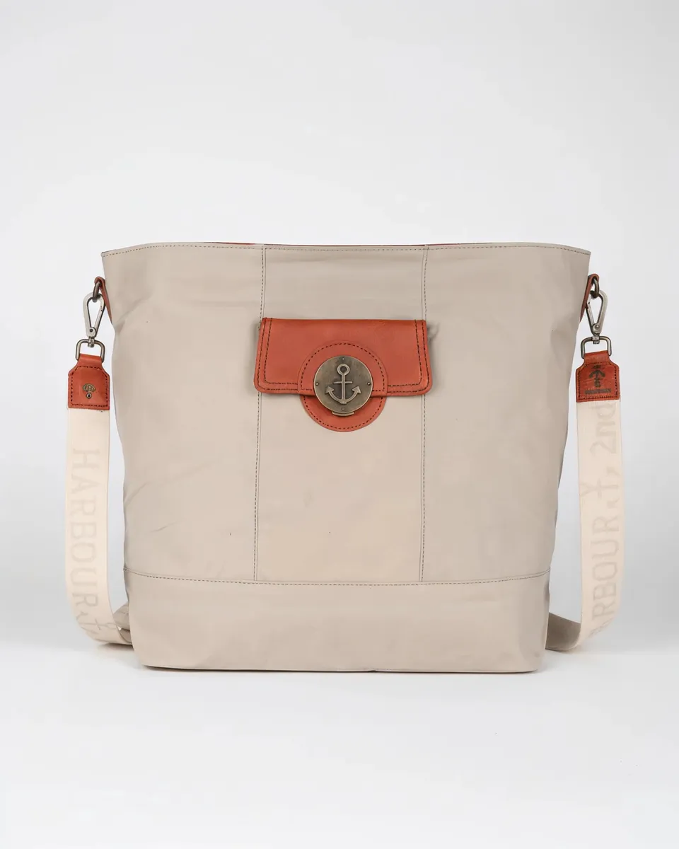 harbour-2nd-anchorlove-tindra-handtasche-khaki-cognac-canvas image 1