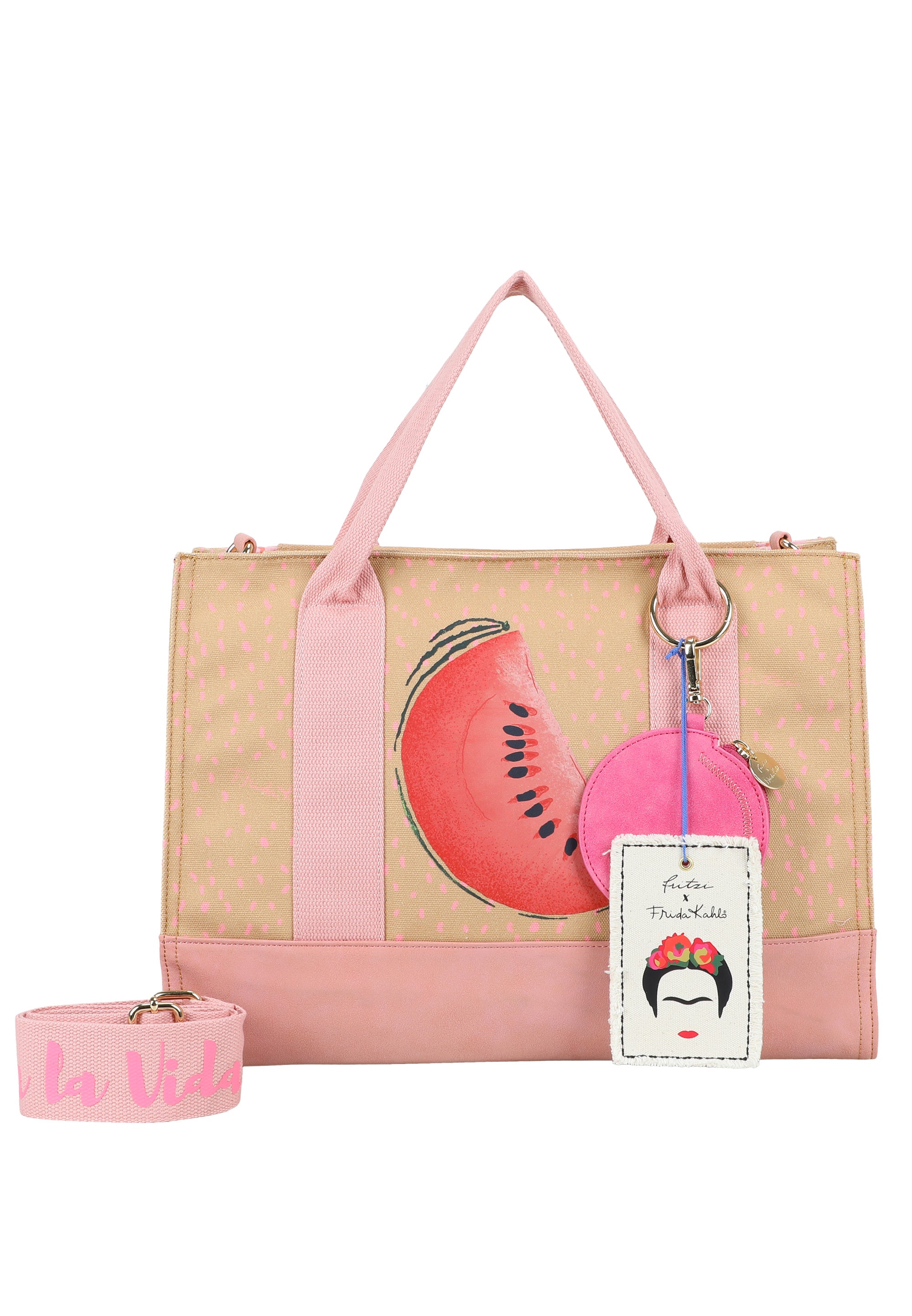 fritzi-canvas-tote-bag-frida-kahlo-limited-melon-tote image 2