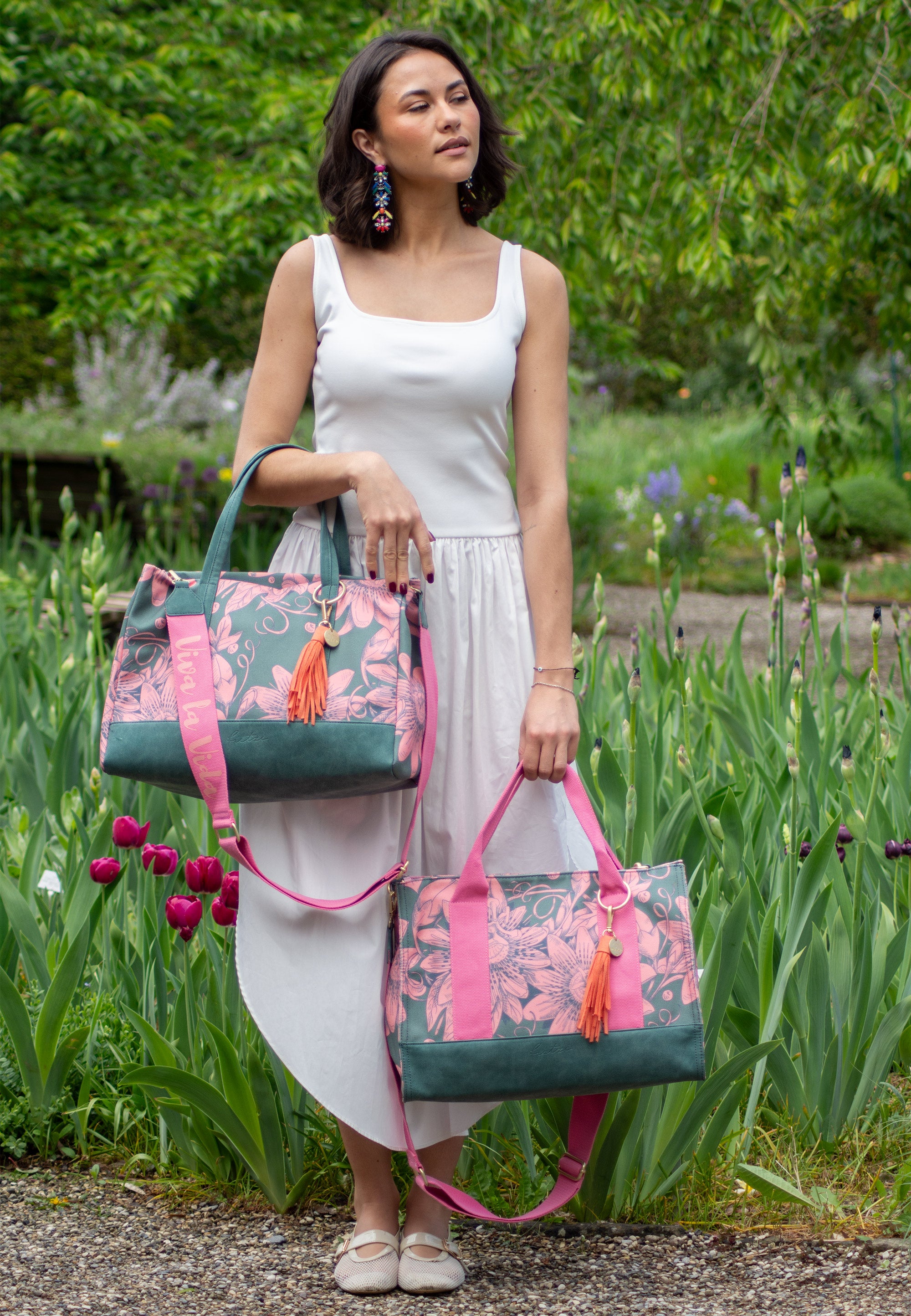 fritzi-frida-kahlo-tote-bag-limited-bloom-shopper-green-canvas image 4