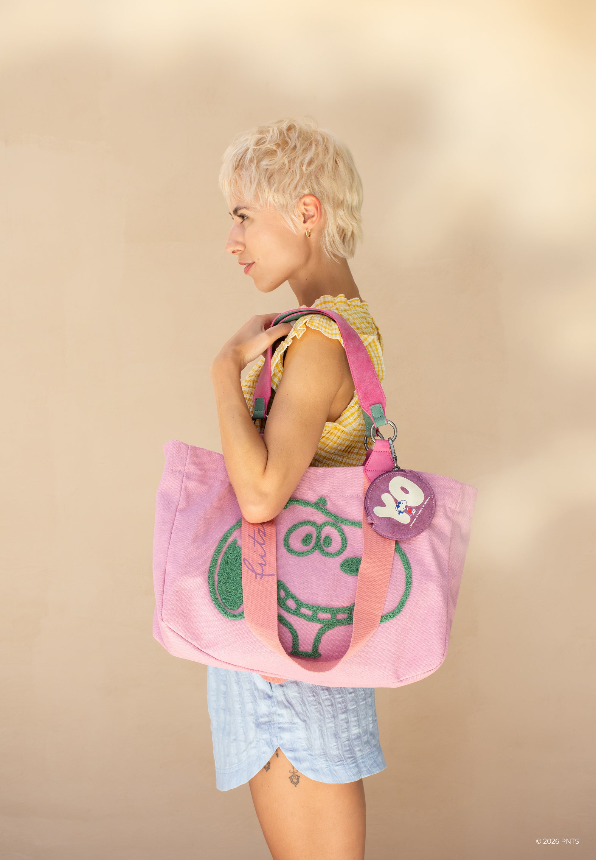 peanuts-x-fritzi-izzy-medium-smile-flocked-shopper-canvas image 5