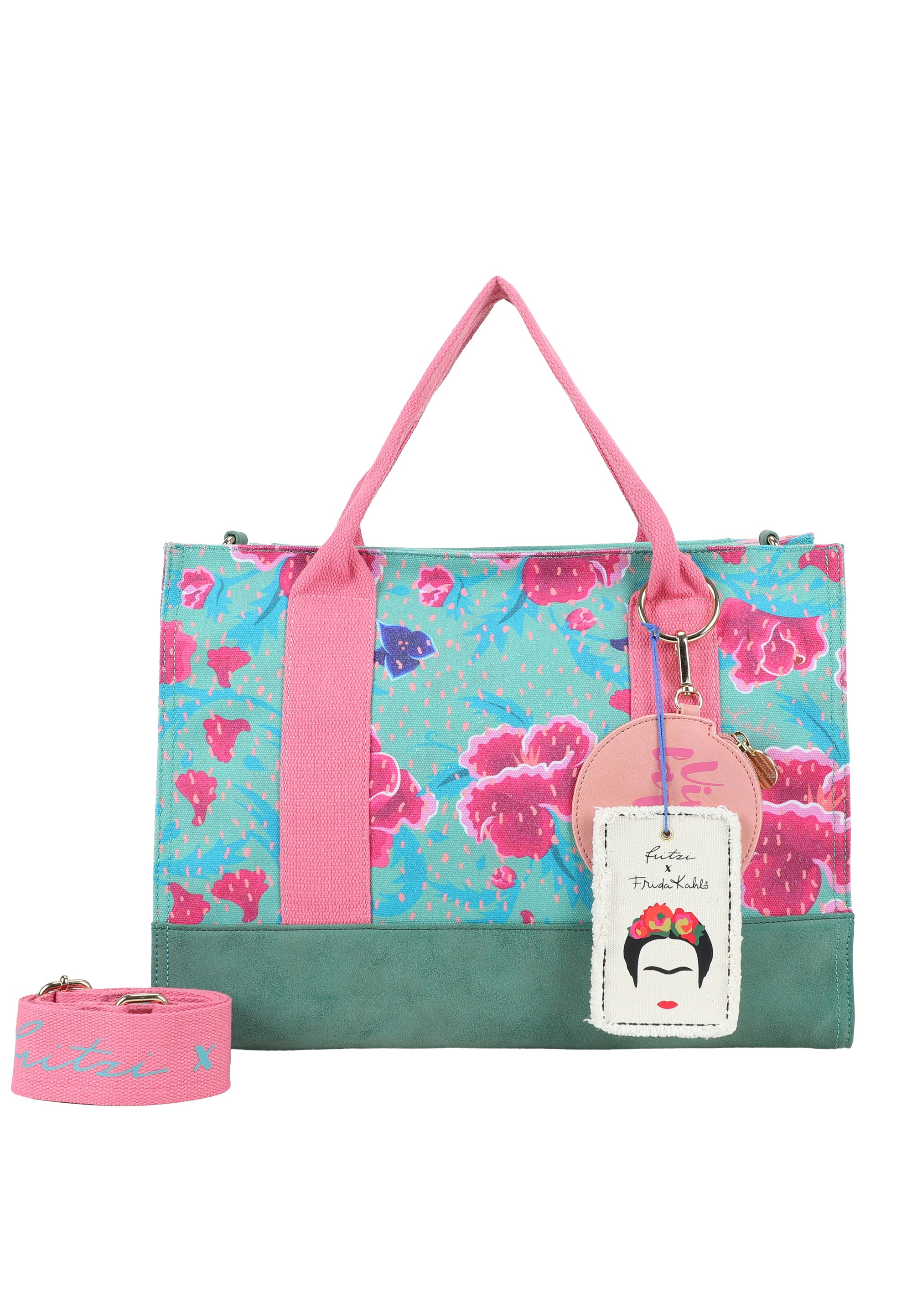 fritzi-aus-preu-en-canvas-tote-bag-flower-green-shopper-vegan image 2