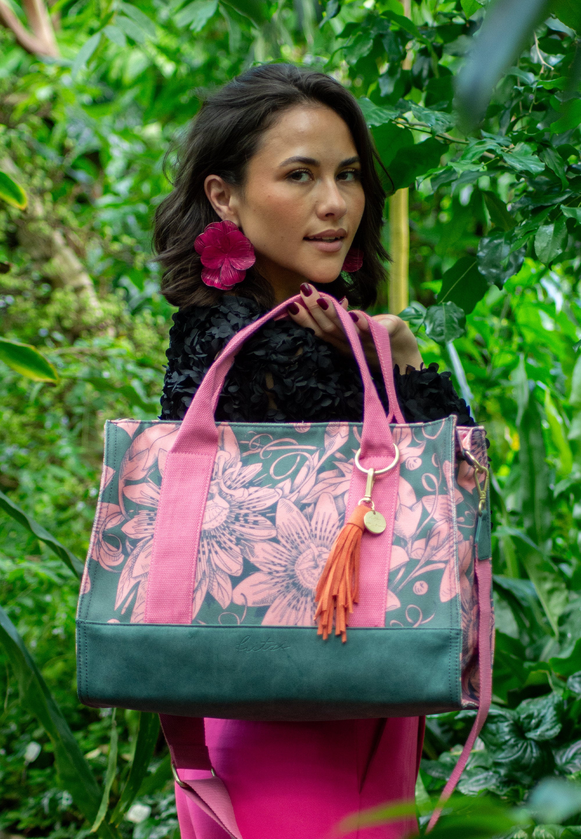 fritzi-frida-kahlo-tote-bag-limited-bloom-shopper-green-canvas image 7