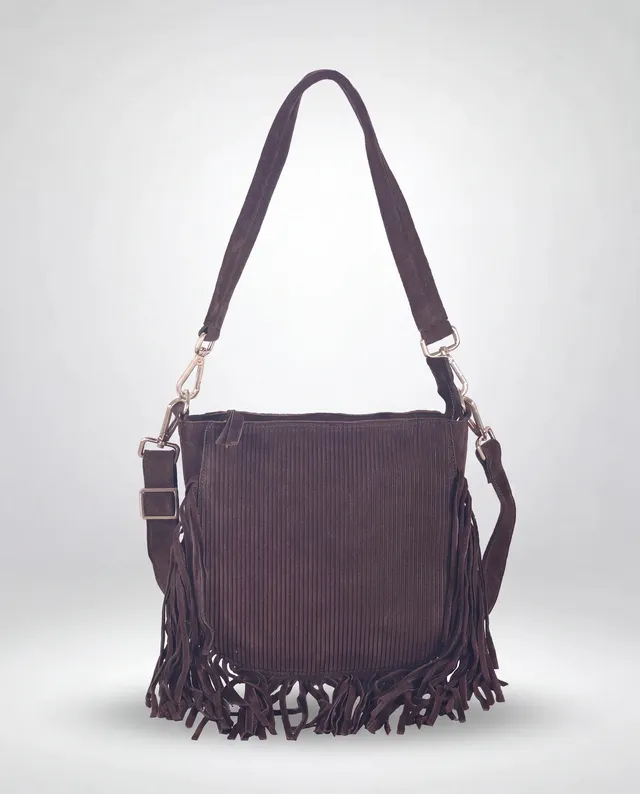 harbour-2nd-aiyana-cord-schultertasche-brown-fransen image 1