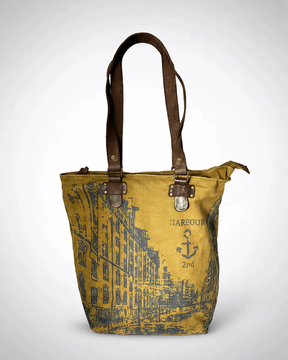 harbour-2nd-pauli-shopper-ash-canvas-leder image 1