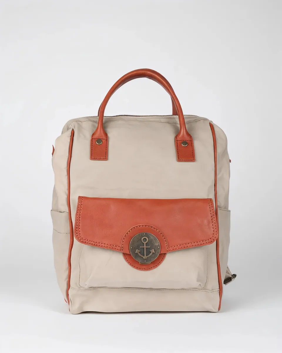 harbour-2nd-anchorlove-riona-rucksack-khaki-cognac-canvas image 1
