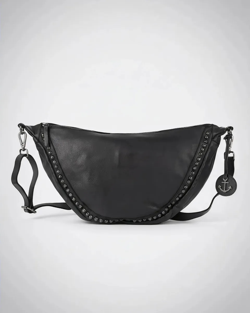 harbour-2nd-anchorlove-junis-moonbag-leder-ash-mit-nieten image 1