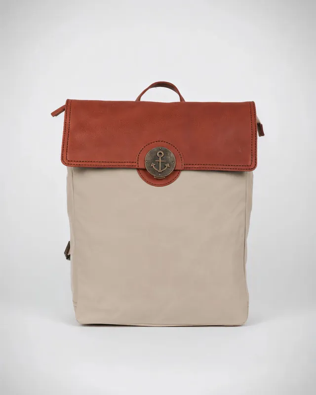 harbour-2nd-anchorlove-andrea-rucksack-canvas-khaki-cognac image 1