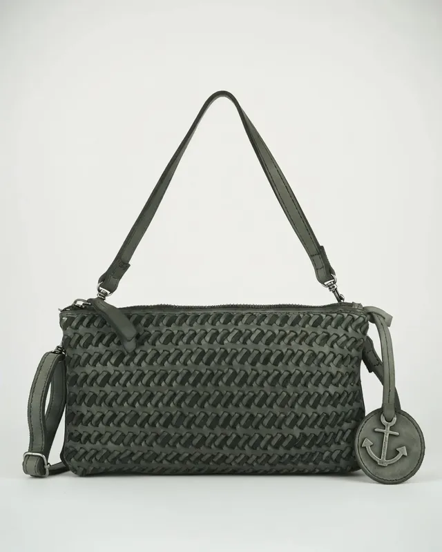 harbour-2nd-michel-handtasche-forest-leder-geflochten image 1