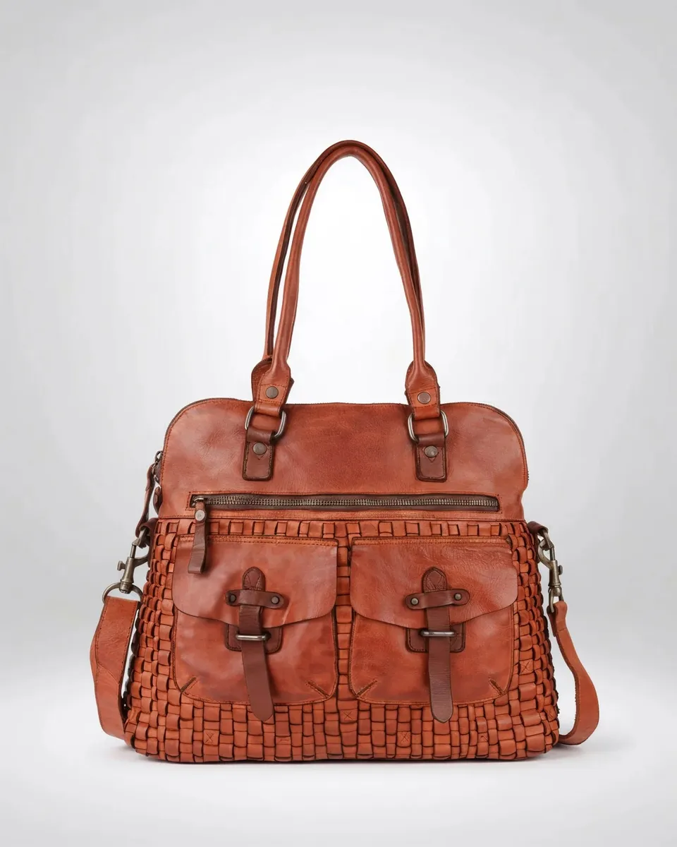 harbour-2nd-alexandra-up-shopper-cognac-geflochtenes-leder image 1