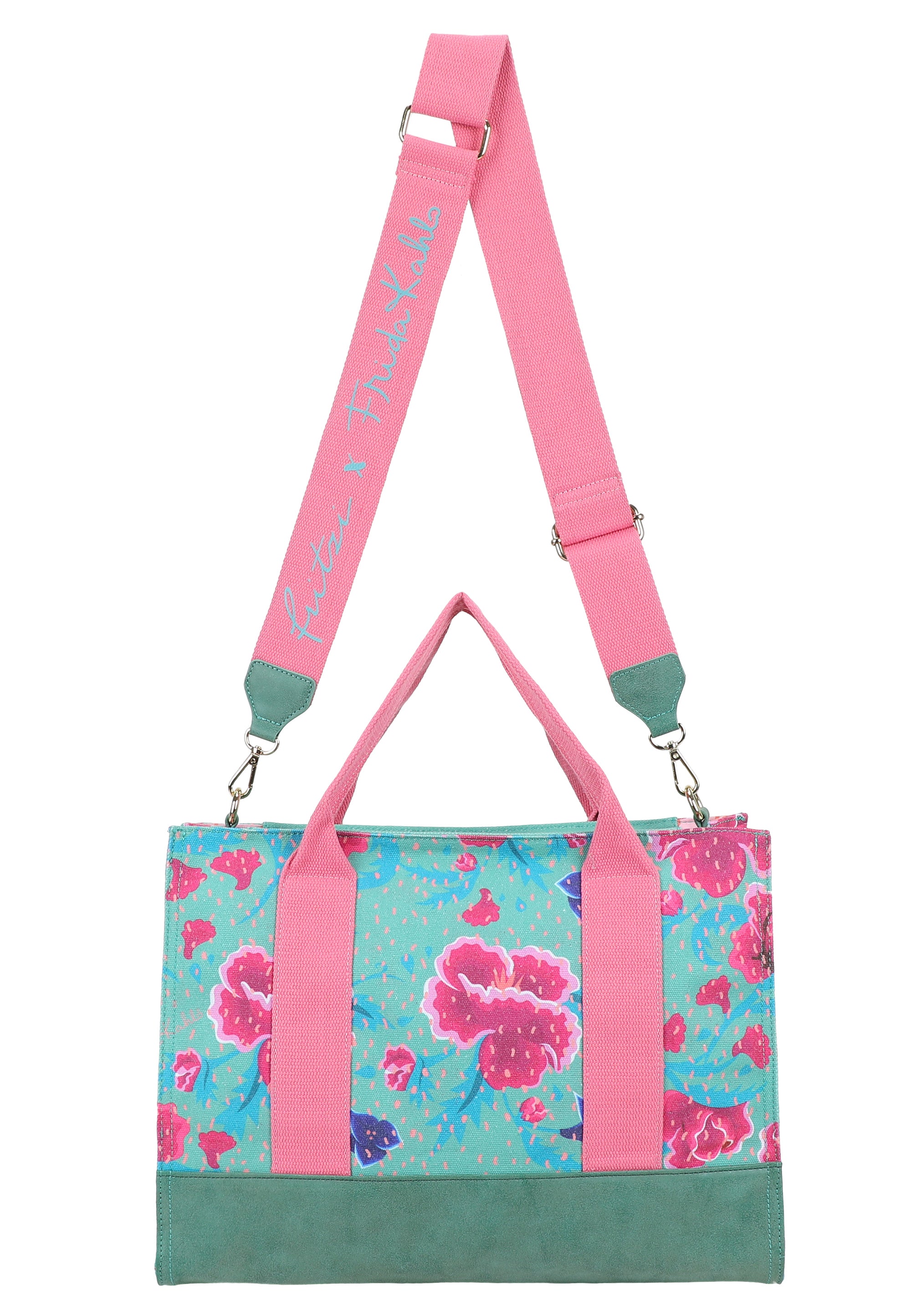fritzi-aus-preu-en-canvas-tote-bag-flower-green-shopper-vegan image 3