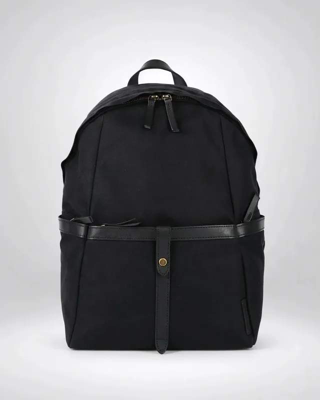 harbour-2nd-flo-rucksack-black-canvas-laptopfach-leder image 1