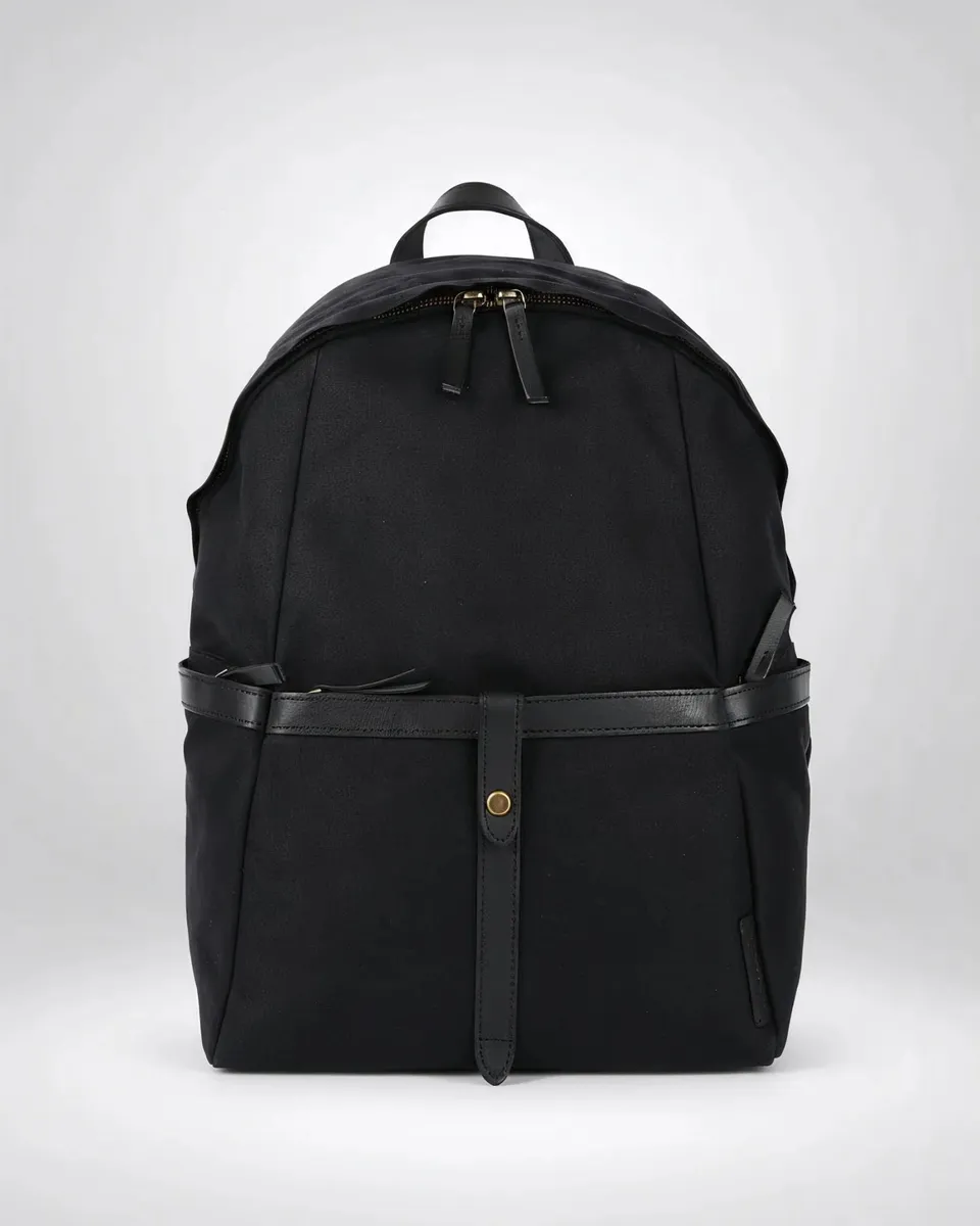 harbour-2nd-flo-rucksack-black-canvas-laptopfach-leder image 1