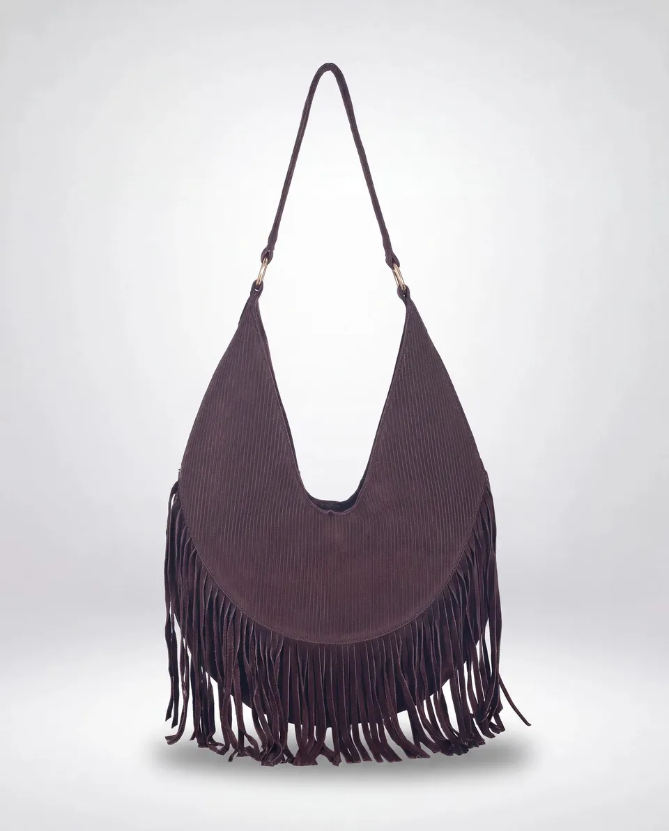 harbour-2nd-halona-hobobag-braun-cord-veloursleder-fransen image 1