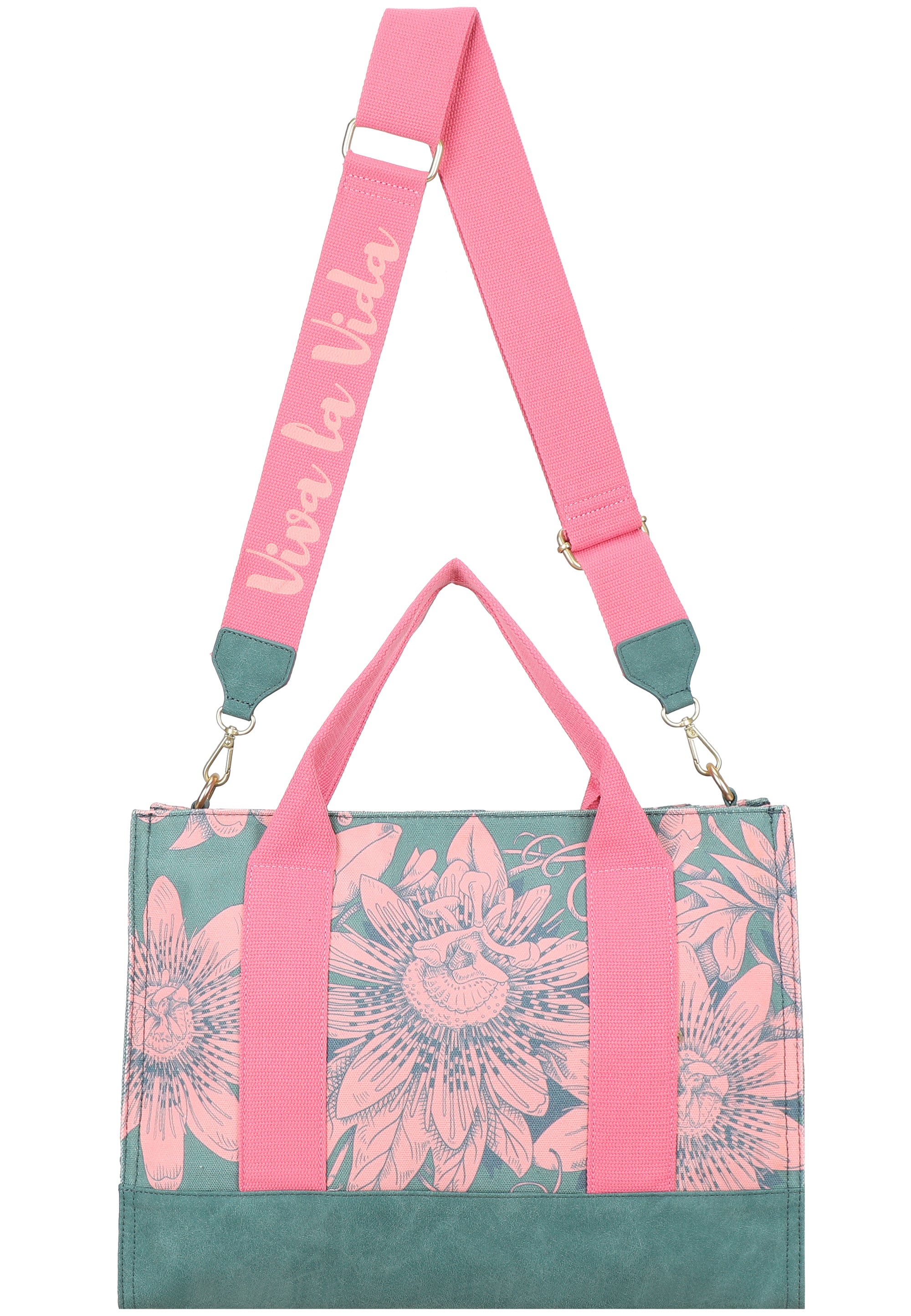 fritzi-frida-kahlo-tote-bag-limited-bloom-shopper-green-canvas image 5