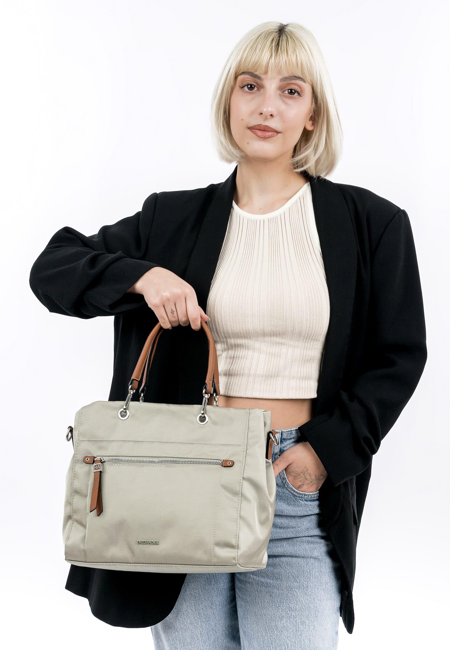 emily-noah-esther-65145-shopper-khaki-910-nylon-vegan image 3