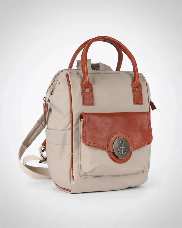 harbour-2nd-anchorlove-celia-rucksack-khaki-cognac-canvas image 1