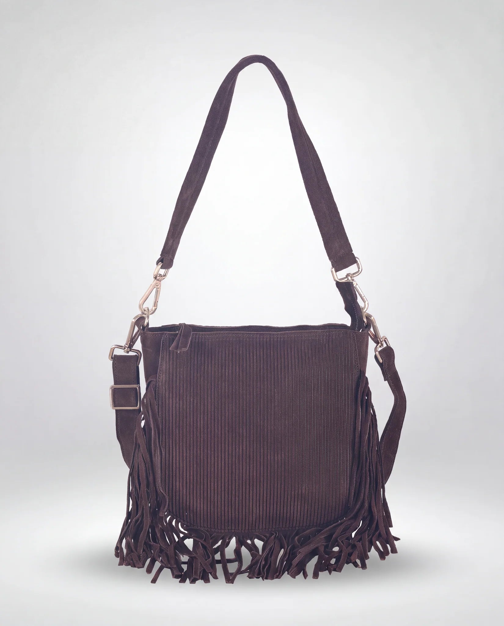 harbour-2nd-aiyana-cord-schultertasche-brown-fransen image 1