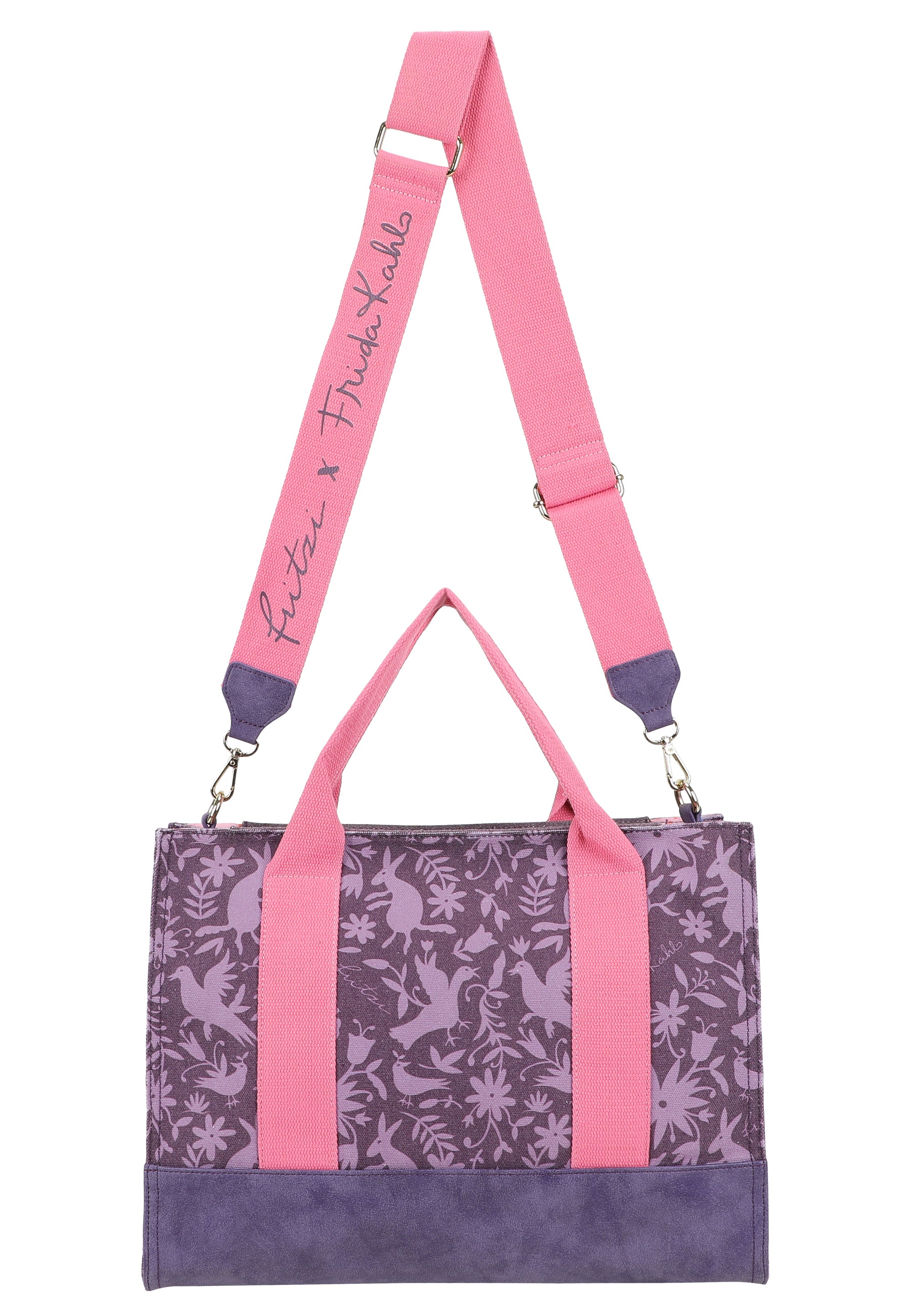 fritzi-aus-preu-en-canvas-tote-bag-frida-kahlo-nature-folk-print image 3
