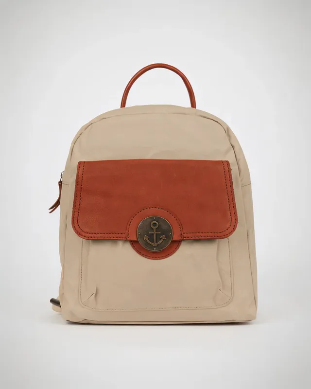 harbour-2nd-cecilia-rucksack-khaki-canvas-leder-tablet image 1
