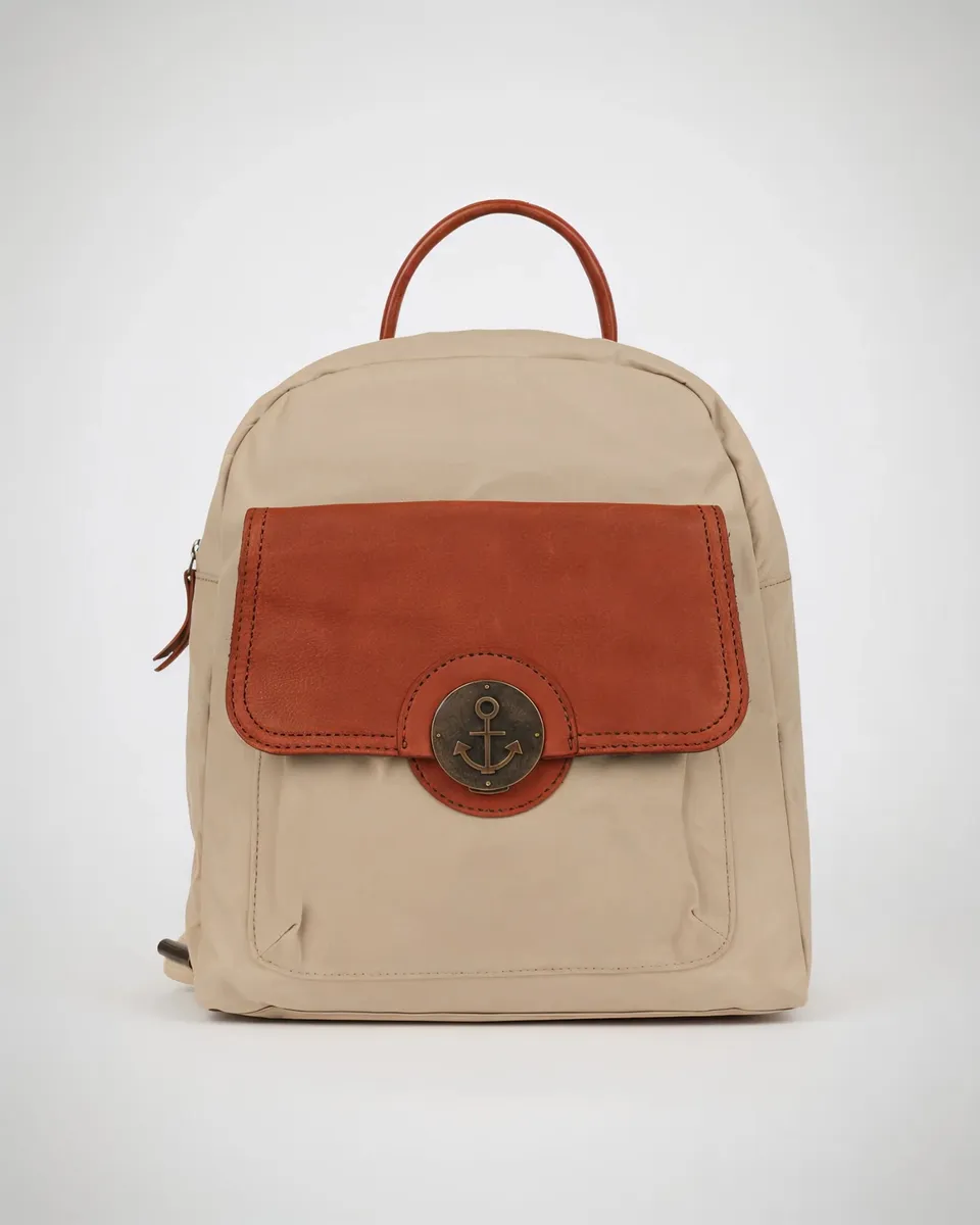 harbour-2nd-cecilia-rucksack-khaki-canvas-leder-tablet image 1
