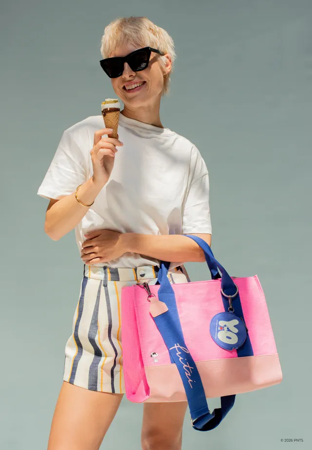 peanuts-x-fritzi-tote-bag-happiness-shopper-canvas-pink image 1