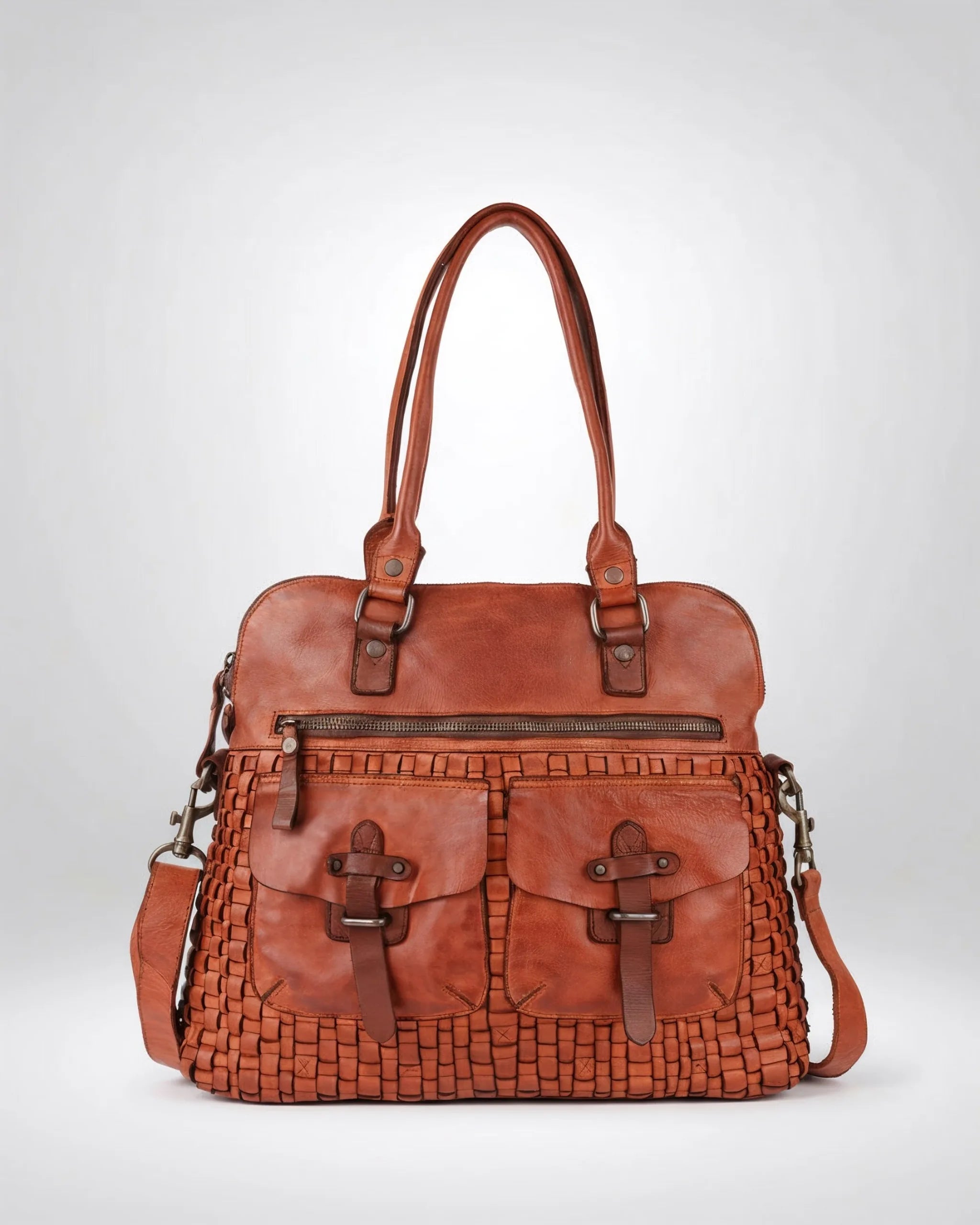 harbour-2nd-alexandra-up-shopper-cognac-geflochtenes-leder image 1