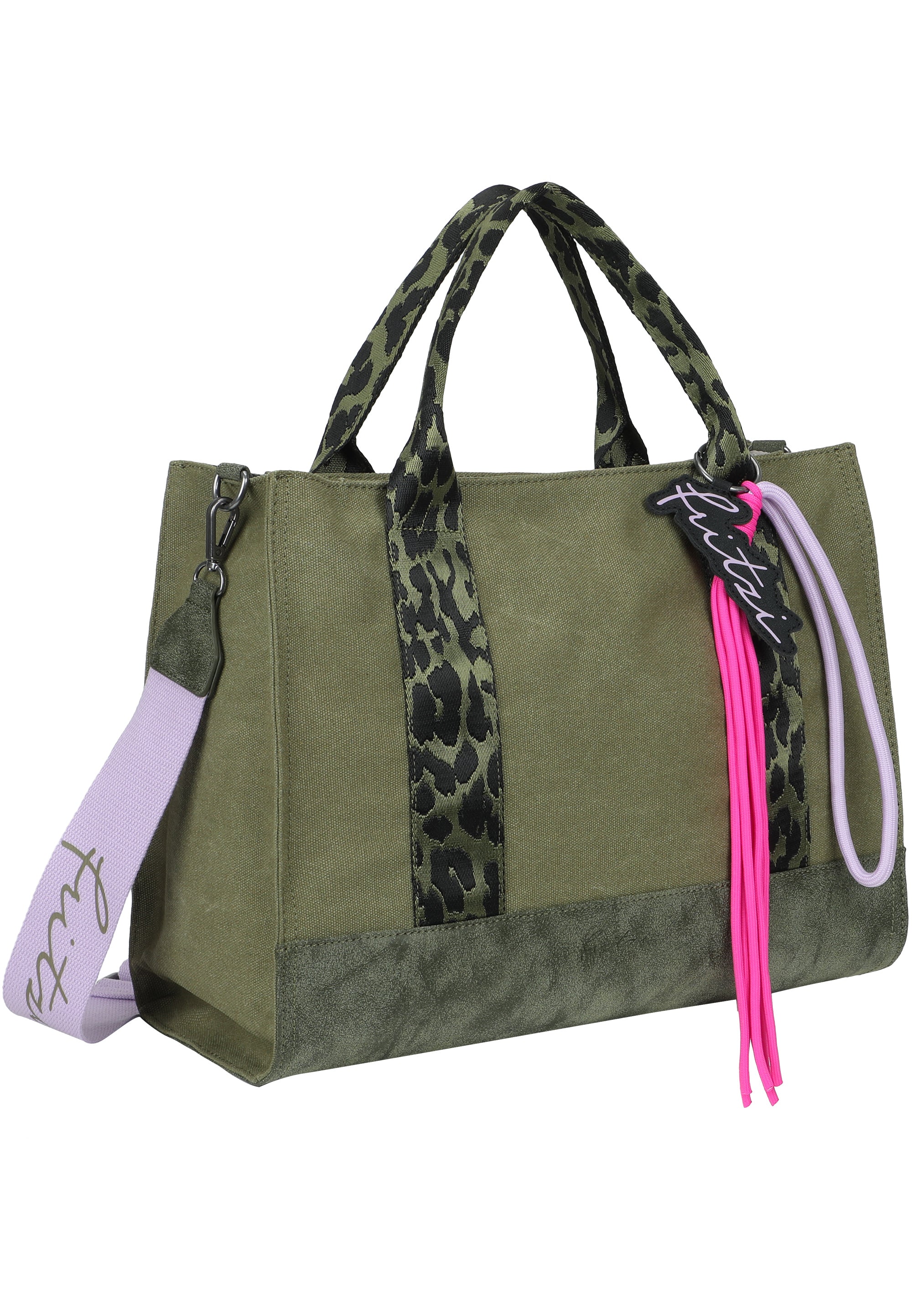 fritzi-aus-preu-en-tote-bag-limited-happy-leo-shopper-olive-vegan image 7